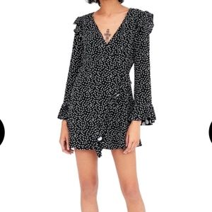 Black and white polka dot mini Romper/Jumpsuit